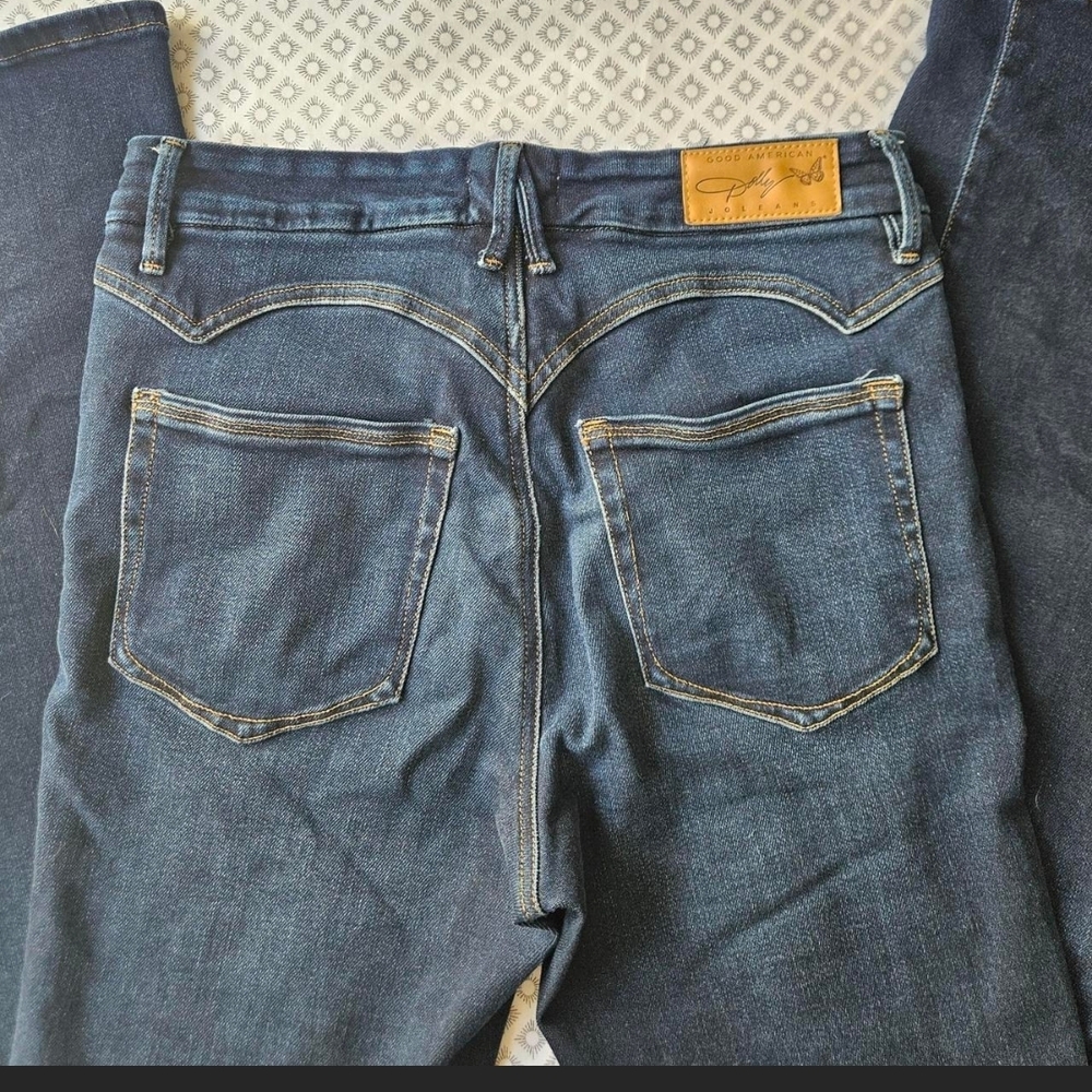 Good American Dolly Joleans Dark Wash Flare Jeans